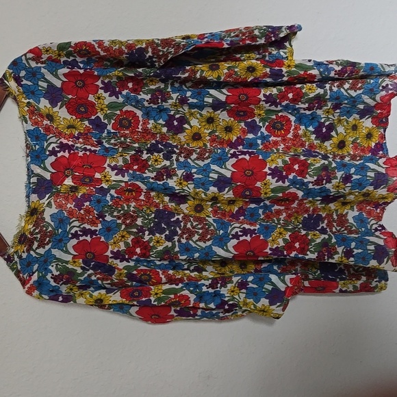 NATURAL LIFE Red Yellow and Blue Floral Relaxed Lightweigth Tunic L/XL - Picture 7 of 9